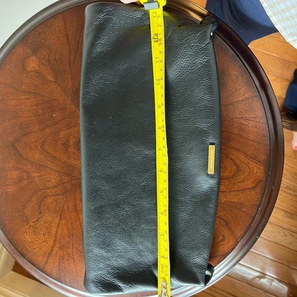 BCBGMaxAzria Black Fold-Over Clutch with Gold Accent - Picture 6 of 9